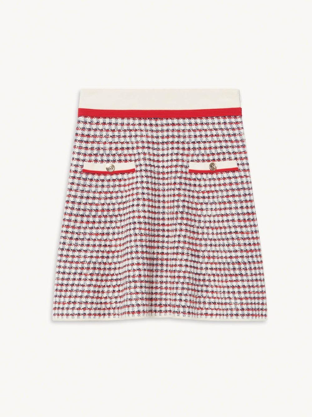 Sandro • Rizal A-line tweed knit mini skirt